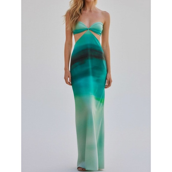 slim fit dress slacks Kira Maxi Dress Green in Lycra  INTERNATIONAL BAOBAB